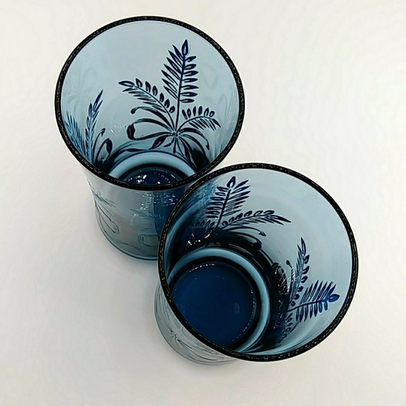 🦋HP! 2 Large Libbey Blue Bolero Wheat 6.5" Glasses. - Picture 2 of 7